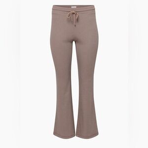 Aritzia Sunday Best Baby Waffle Pant - Deep Taupe Waffle-knit kick-flare pants